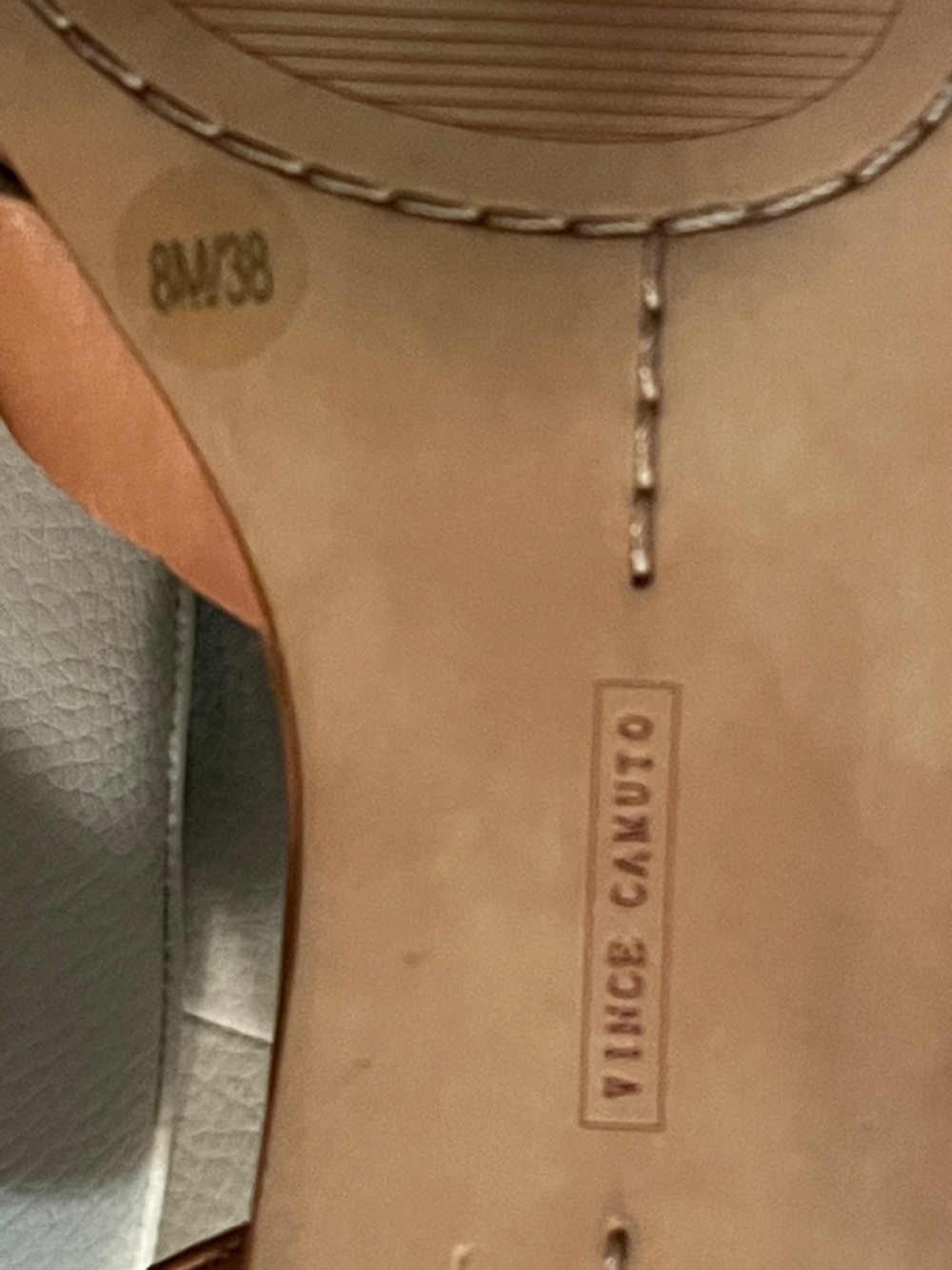 Vince Camuto Women's Tan Leather Pointed D'Orsay Flats Size 8 - Picture 11 of 11